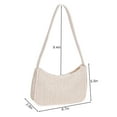 thumbnail image 2 of Gustave Small Straw Bag for Women Woven Underarm Bag Bohemian Summer Beach Bag Trendy Shoulder Handbag Purse with Zipper, White, 2 of 7