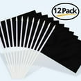 thumbnail image 4 of Anley Black Mini Flag 1 Dozen - Hand Held Small Miniature Solid Black Blank Flags, 4 of 7