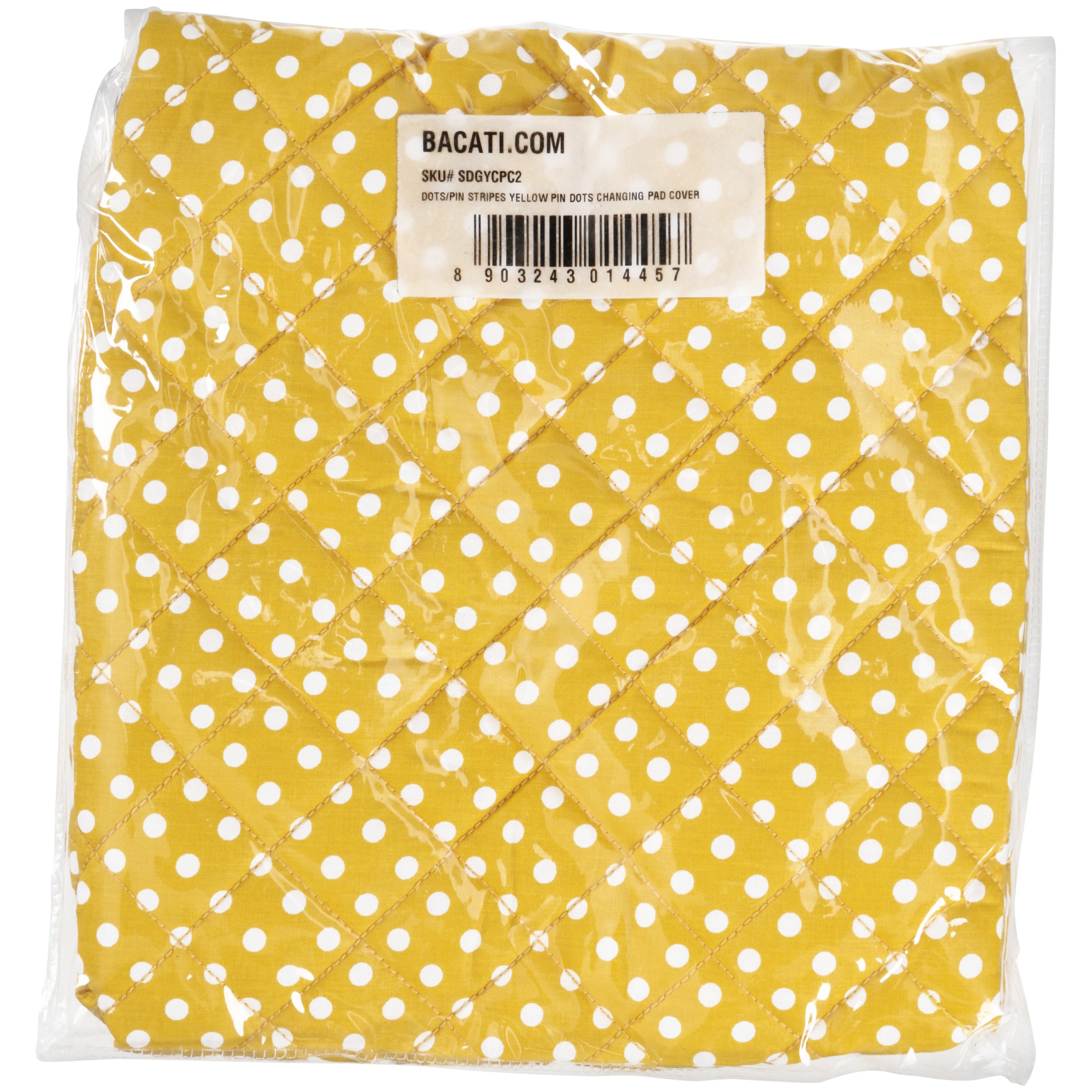 Bacati Yellow Dotted & Pin Stripes Changing Pad Cover - image 2 of 3