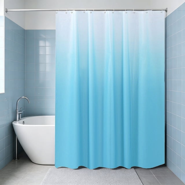 Waterproof Gradient Shower Curtain 180x180 cm, EVA Fabric, Multicolor, Washable, Rust-Resistant Metal Rings, Decorative Bathroom Curtain with Weighted Hem