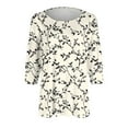 thumbnail image 5 of 3/4 Length Sleeve Womens Tops Casual Crew Neck Shirts Soft Basic Tees Business Work Blouses, 5 of 5