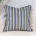 thumbnail image 1 of Lently Striped Velvet Decorative Throw Pillow Cover Blue Grey,18x18 Inch (Velvet Blue Striped), 1 of 5