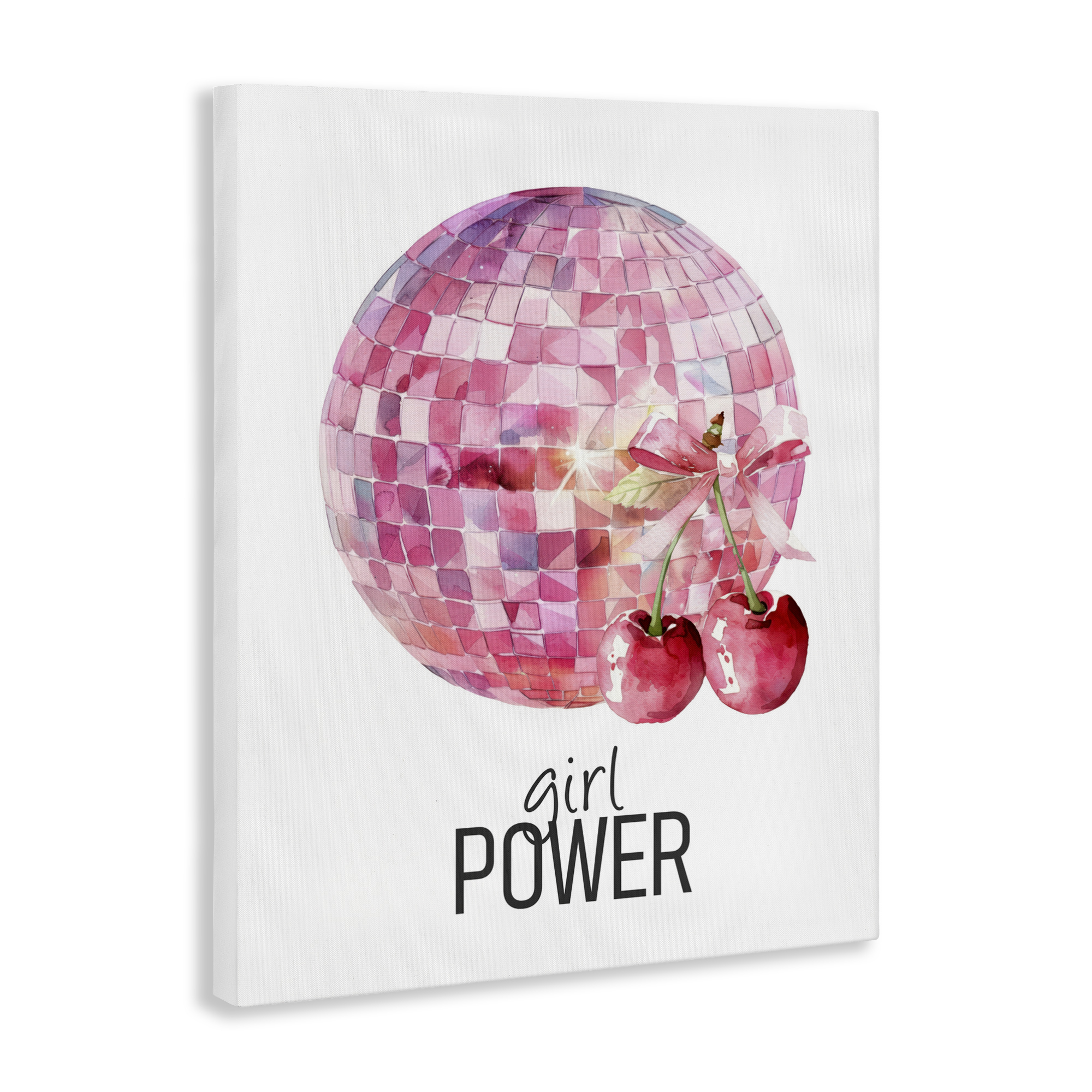 Girl Power Disco Cherries Canvas Wall Art, design by Kim Allen