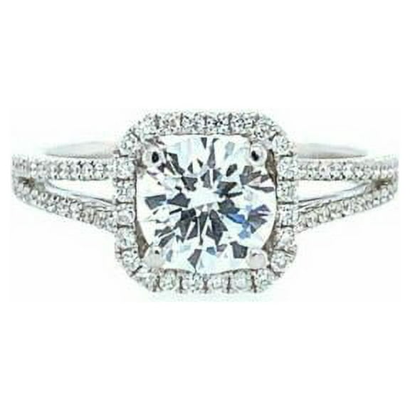 1.25CT Natural Round Diamond (I-J,SI1) Halo Prong Ring 14K White Gold Fine Jewelry for Women Gifts