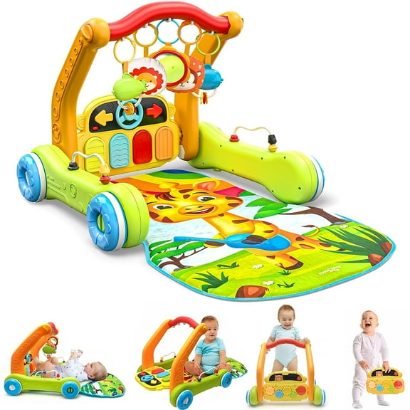 Move2Play, 4-in-1 Baby Play Mat & Activity Center Gym | Infant Toy for Tummy Time | 1 2 3 4 5 6  Month Old Gift
