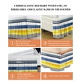thumbnail image 5 of Abstract Stripe Bed Skirt Queen Size 18" Drop Blue Yellow Grey Gradient Abstract Retro Ruffled Wrap Around Bed Skirts Adjustable Elastic Bedskirt Dust Ruffle for Queen Size Bed, 5 of 7