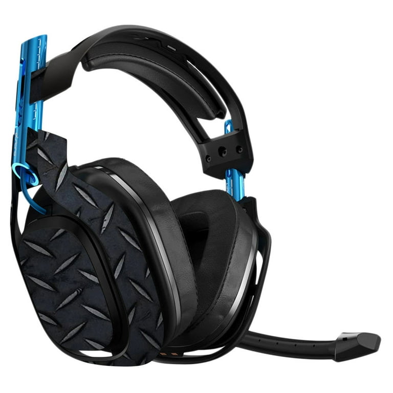 Skin Decal Wrap Compatible With Astro A50 3rd Generation Gaming Headset Sticker Design Black Diamond Plate