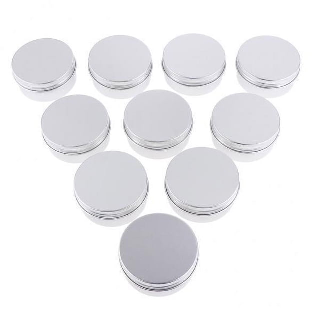 2x10x 50ml Tarros de Lata de Aluminio Envases de Rosca Vacíos Cosméticos de Bálsamo Labial