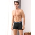 thumbnail image 2 of INNERSY Men's Underwear Boxer Briefs with Fly Moisture Wicking Trunks 3 Pack (M, Black with Colorful Band), 2 of 7
