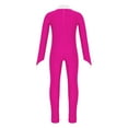 thumbnail image 2 of Alvivi Kids Girls Sparkle Flower Printed Long Sleeve Full Body Gymnastics Leotard Unitard Jumpsuit Hot Pink 10, 2 of 7