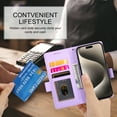 thumbnail image 2 of Allytechgroup for Apple iPhone 14 Pro Case Wallet, Retro PU Leather Slim Fit Business Style Magnetic Closure Cards Slots RFID Blocking Phone Case for Women Men, Purple, 2 of 6