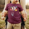 thumbnail image 4 of 1st Birthday Rocket Astronaut Themed T-Shirts with Moon Balloon and Planets for Boys and Girls Vintage Burgundy Shirt 12 Months, 4 of 4