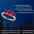 thumbnail image 2 of Gem Stone King 18K Rose Gold Plated Silver Red Created Ruby Engagement Ring for Women | 2.20 Cttw | Round 6MM | Gemstone July Birthstone | Size 8, 2 of 6
