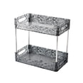 thumbnail image 1 of DOLITY Bathroom Storage Rack Bathroom Vanity Tray Modern Decor Dresser Tray Makeup Tray Clear Gray 2 Layer, 1 of 9