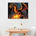 thumbnail image 2 of JRXY  3D Home Wall Art Decor Lenticular Pictures, Dragon Collection Holographic Flipping Images, Animal Poster Painting, Without Frame, Dragon 16x12in, 2 of 4
