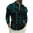 thumbnail image 1 of Hombres Sudaderas de Suéter Solapa Rayas Cremallera de Manga Corta Superior, Deportes Casual para el Uso Al Aire Libre, 1 of 5