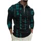 thumbnail image 1 of Hombres Sudaderas de Suéter Solapa Rayas Cremallera de Manga Corta Superior, Deportes Casual para el Uso Al Aire Libre, 1 of 5