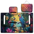 thumbnail image 4 of COEQINE 2-Seater Golf Cart Seat Towel Blanket with Portable Fold Design and Handle, 51.2"x30.3" Universal Fit, Quilted Seat Cover, 4 Pockets, Machine Washable, Tropical Parrot Flower, 4 of 8