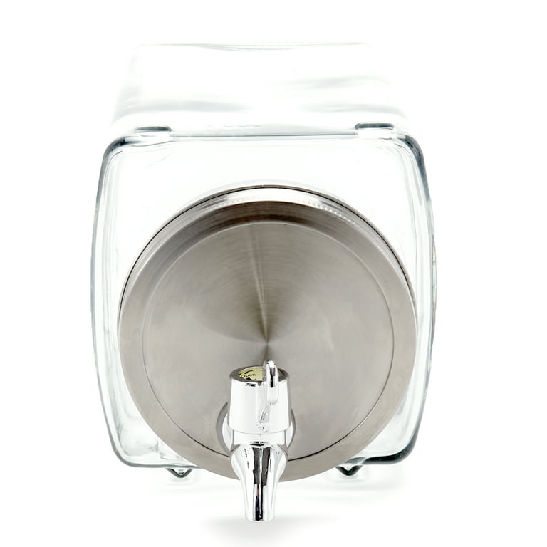 101oz Glass Beverage Dispenser - Water Dispenser for Countertop or Fridge 