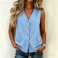 thumbnail image 2 of Women's Tank Tops 2026 Fashion Sleeveless Vest Cotton Linen Button Down Vests Summer Undershirts Camisole for Women, 2 of 8