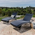 thumbnail image 4 of Christopher Knight Home Salem Outdoor Wicker Lounge with Water Resistant Cushion (Set of 2) by  Multibrown + Navy Blue, 4 of 4