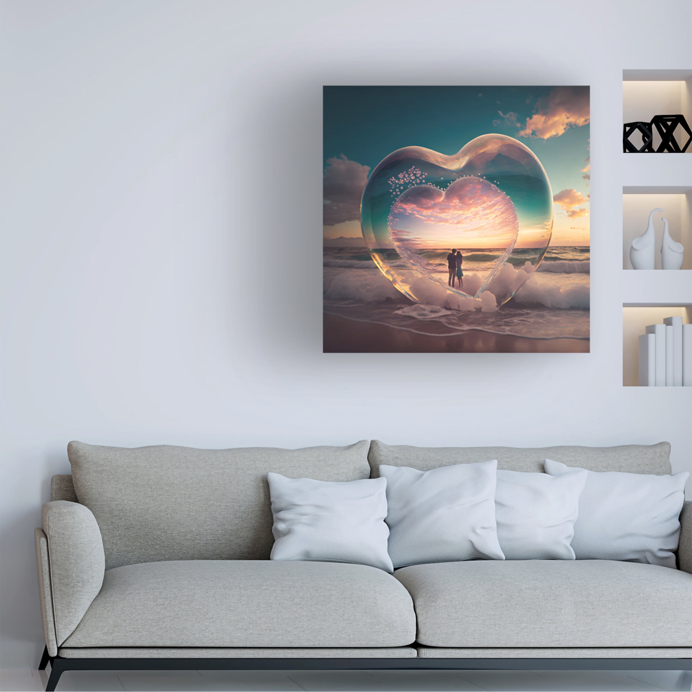 Canvas Wall Art - Ray Heere 'Love Is In The Air 15' Wall Art for Living Room, Bedroom, or Office Décor by Trademark Fine Art - 35 x 35 Inches