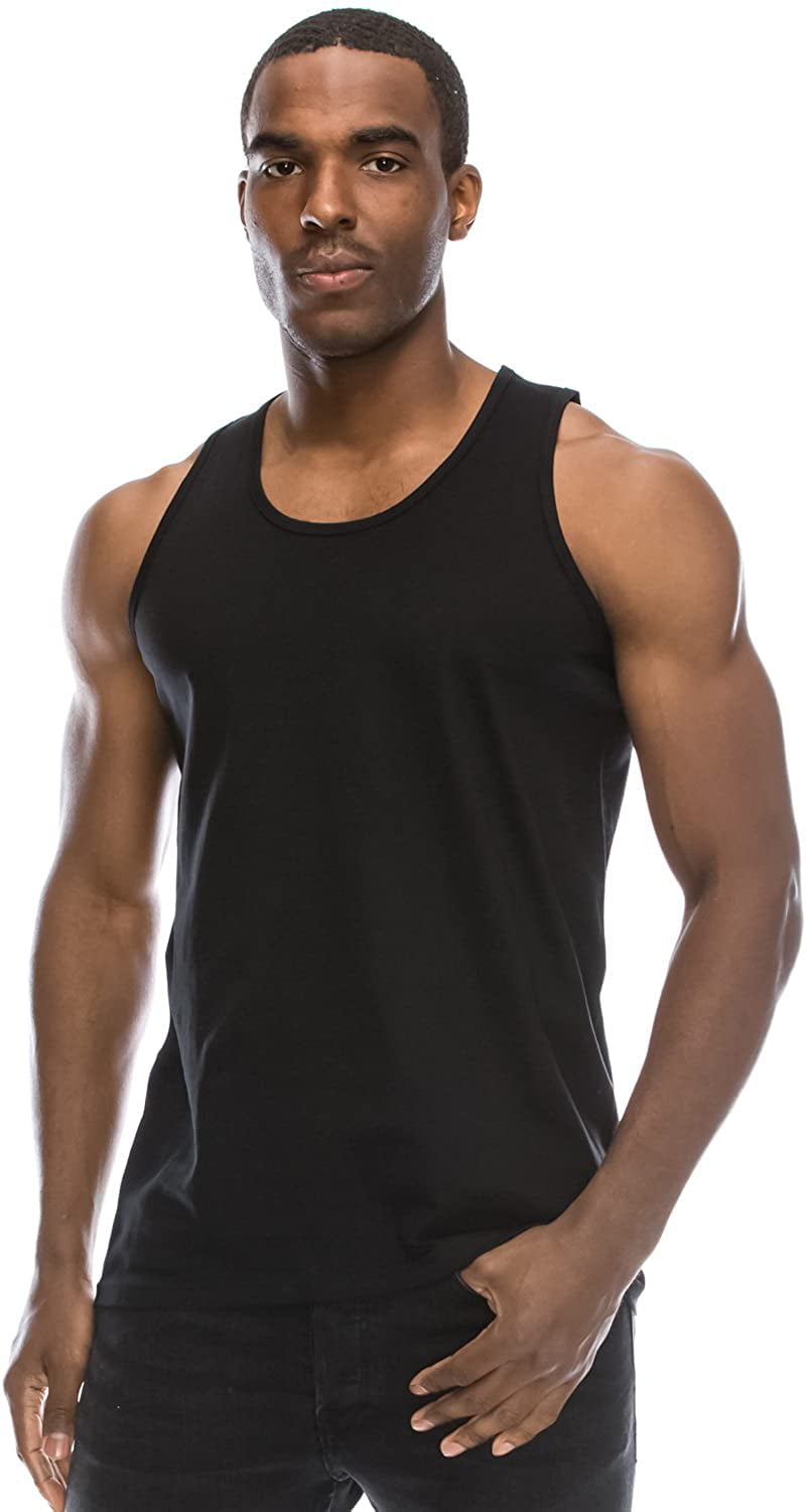 JC DISTRO Mens Slim Fit Basic Solid Tank Top Jersey Casual Shirts