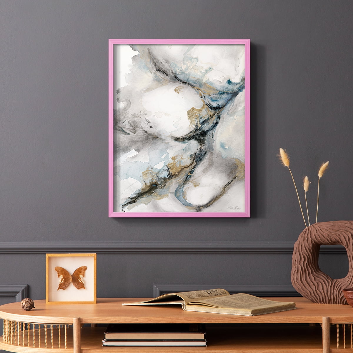 Meandering in Pink Solid Wood 8 x 10 Framed Print