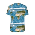thumbnail image 3 of Balery Earth View World Map Baseball Jersey for Men Casual Button Down Shirts Short Sleeve Active Team Sports Uniform-Large, 3 of 9