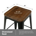 thumbnail image 5 of OFM 161-26B-BK-WNT-4 26 in. 161 Collection Industrial Modern Fully Assembled Backless Metal Stools with Solid Ash Wood Seats, Galvanized Steel Bar Stools with Oversized Seats, Black & Walnut -, 5 of 18