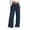 Navy, variant on felwors Women's High Waisted Wide Leg Jeans Elastic Waist Drawstring Pull On Denim-Like Pants with Pockets Stretchy Casual Trousers (Blue, S)