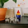 thumbnail image 3 of Shisuyan 1 Set Miniature Garden Furniture Set For Dollhouse Decor Mini Table Exquisite Small Furniture Miniature Chairs For Dollhouse Dollhouse Miniatures, 3 of 8