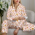 thumbnail image 6 of Pofeuu 70s Retro Flowers Print Womens Pajamas Set Long Sleeve Sleepwear Button Down Nightwear Soft Pj Lounge Sets Button Down Pajamas Women-XX-Large, 6 of 7
