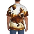 thumbnail image 3 of Wukai Autumn Raccoon In Forest Men's Casual Short-Sleeve Button Down Shirt,Cuban Shirts for Men,Mens Short Sleeve Dress Shirts-Medium, 3 of 5