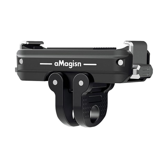 Magnetic Quick Release Camera Mount for Action Cameras, Aluminum Alloy & Stainless Steel Bidirectional Design with Upgraded Claws, Fast Switching & Secure Attachment, Black
