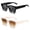 2pcs - Black+Beige Gradient, variant on Thick Rectangle Sunglasses Women Men Retro Square Chunky Shades 90s Glasses