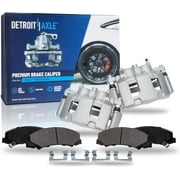Detroit Axle - Front Disc Calipers + Ceramic Brake Pads Replacement for 2006-2013 Chevrolet Impala Monte Carlo Buick Lucerne - 4pc Set
