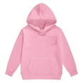 thumbnail image 2 of Wuxian Girls Boys Sweatshirts Fashion Hoodies Pullover Solid Long Sleeve Tops Active Athletic Lightweight Sweater With Front Pockets Winter Warm Top Clothes,Pink,10-11 Years, 2 of 5