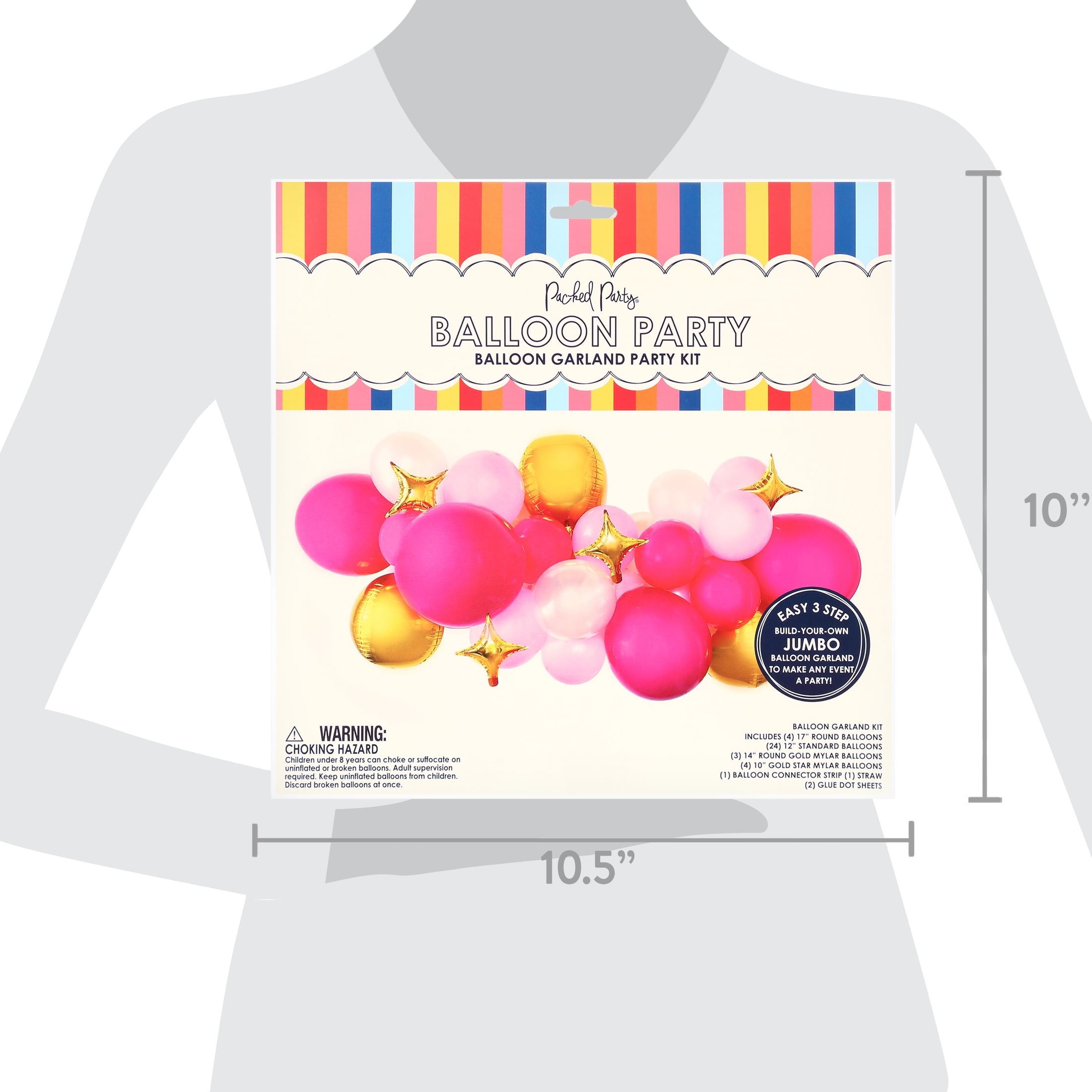 Packed Party 'Think Pink' Jumbo Pink Balloon Garland Kit, 35 Pieces