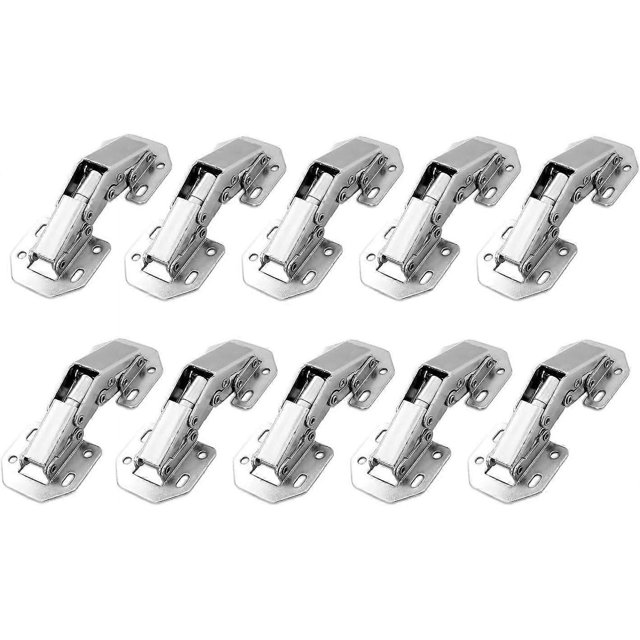 Small Screw-in Hinge with Spring 90 Degree Self-Closing Hingesfor Furniture Kitchen Cabinets Pack of 10