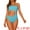 Blue, variant on DARING DIVA Asymmetric Waist Cutout Ribbed Bathing Suit XS Black