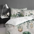 thumbnail image 4 of Green Snowman Christmas Queen Size Comforter Set, Eucalyptus Xmas Tree Balls Rustic Soft Bedding for All Seasons, 4 Pcs Bed Set with 1Comforter (90"x92") ,1 Sheet(94"x116"), 2 Pillowcases (19"x29"), 4 of 7