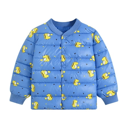 

TUOBARR Toddler Baby Boys Girls Winter Cartoon Dinosaur Windproof Coat Warm Outwear Jacket Blue(1-6Years)
