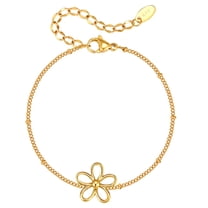 Boho Flower Bracelet for Women Gold Plated Stainless Steel Chain Bracelet Trendy Jewelry Gifts for Mom Sister Friends