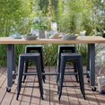thumbnail image 6 of Lacoo Indoor-Outdoor 24 Inches Metal Stackable High Backless Bar Counter Stools，Black, 6 of 7