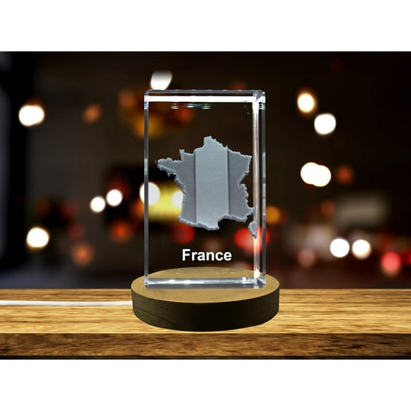France 3D Engraved Crystal 3D Engraved Crystal Keepsake/Gift/Decor/Collectible/Souvenir