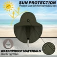 thumbnail image 2 of UPF 50+ Sun Protection Hat for Unisex Adult UV Solar Protection Wide Brim Outdoor Beach Fishing Bucket Bonnie Cap Visor with Neck Flap Breathable Mesh Lightweight Foldable Windproof C Army Green, 2 of 5