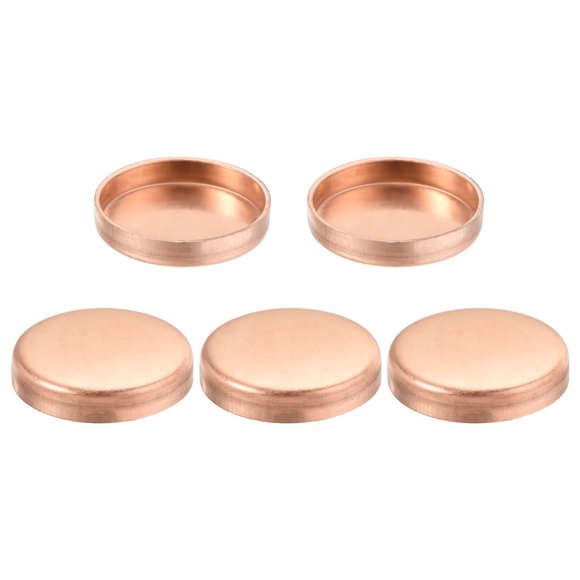 Unique Bargains Copper End Cap Pipe Fitting Sweat Plug Connection 32mm(1.26') ID for Water Pipe Plumbing, Pack of 5