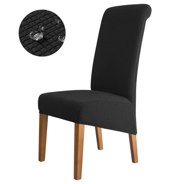 Fundas para sillas con respaldo alto, Jacquard, elásticas, tamaño XL, para comedor, protectores de asiento antisuciedad, fácil cuidado, 2 uds.