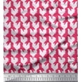 thumbnail image 1 of Soimoi Pink Satin Silk Fabric Hen Bird Fabric Prints By Yard 42 Inch Wide, 1 of 1